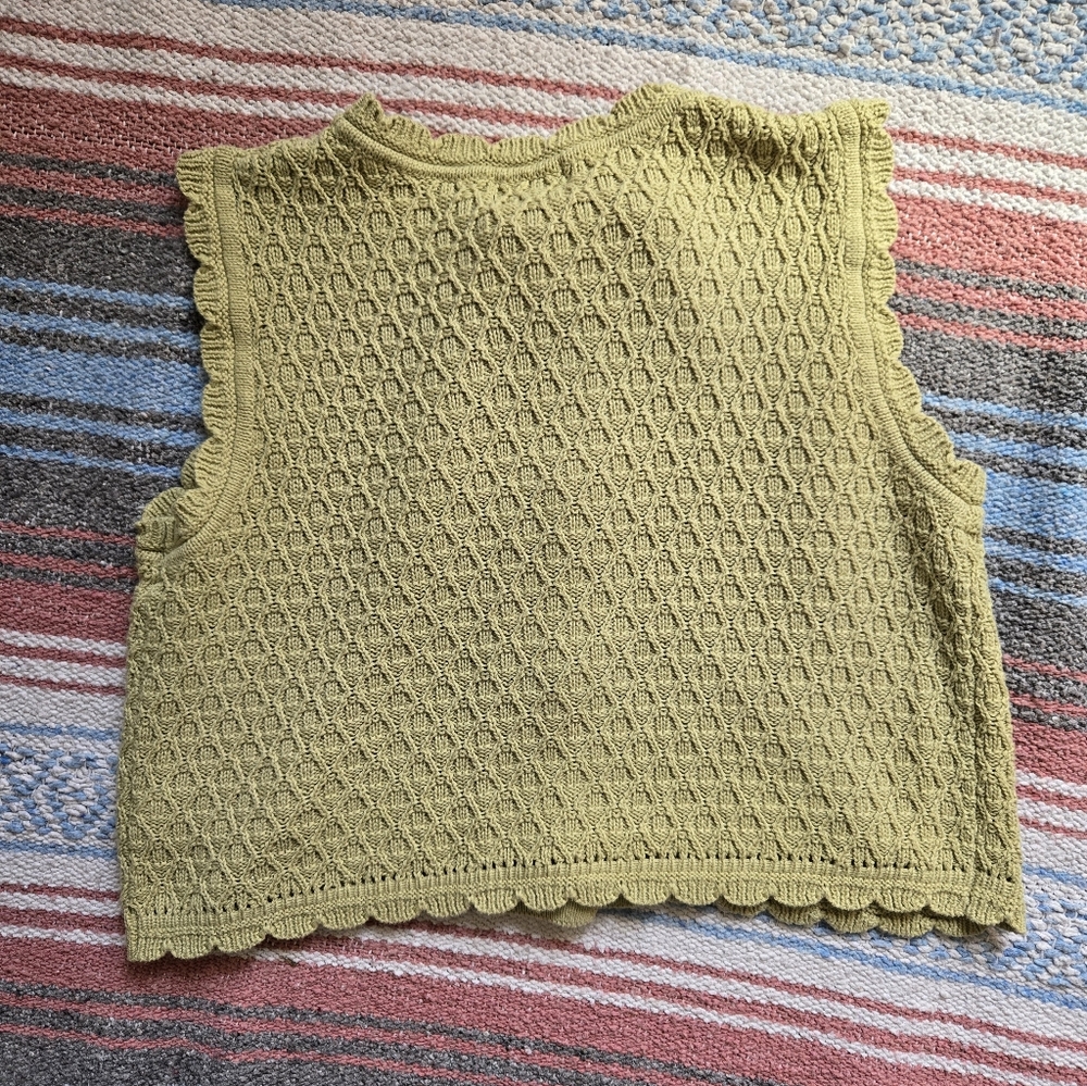 Target Future Collective Olive Green Knit Cardigan with Gold Button - Picture 3 of 3